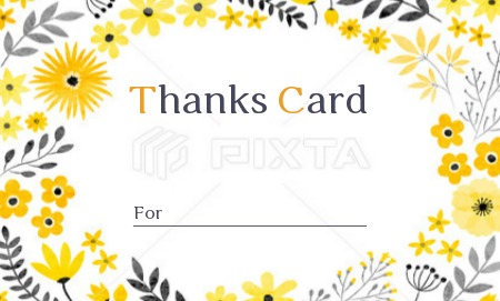 Thanks Card 花柄 表面のカード無料デザインテンプレート 印刷のラクスル